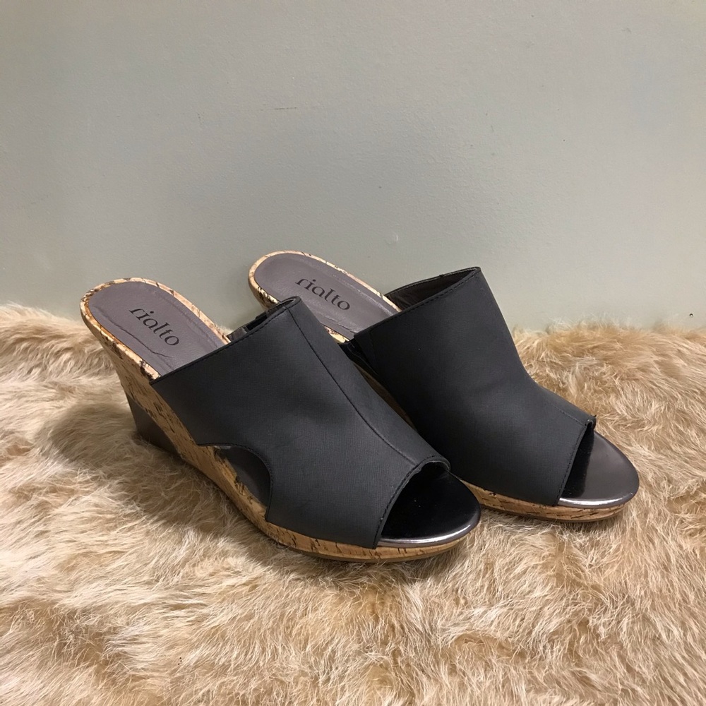 Rialto Cork Wedge Heel, Open Toe Heel - Size 10 M